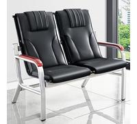 FQWYNMZ Set di Sedie for Sala D'attesa, Sedie for Reception con Braccioli e Schienali, Divano a 2 Posti in Similpelle, Panche for Hall for Clinica, Ospedale, Aeroporto, Salone, Banca(Black)