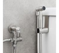 FQYEP Bidet Portatile Kit Acciaio Inossidabile Rubinetto per Bidet Bagno Idroscopino per Wc Spazzolato,Tipo A