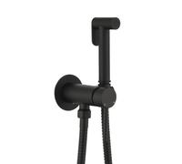 FQYEP Bidet Portatile Kit Doccetta Kit Idroscopino per WC In Ottone Montaggio A Parete Acqua Calda E Fredda Adatto per La Pulizia Degli Animali Domestici E L'Igiene personale,Nero