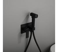 FQYEP Bidet Portatile Kit Ottone Doccetta per Bidet Wc Handheld Acqua Calda E Fredda Idroscopino Wc,Nero