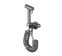 FQYEP Doccetta Bidet per WC A Parete In Ottone | Kit Idroscopino WC A Doppia Modalità con Doppia Uscita con Tubo Adatto per L'Igiene personale,Grigio Canna Di Fucile