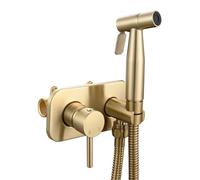 FQYEP Doccetta Bidet per Wc Idroscopino Kit Bidet Da Incasso in Ottone per Acqua Fredda E Calda,Oro Spazzolato