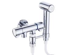 FQYEP Doccetta per Bidè Portatile In Ottone Cromato Kit Spruzzatore WC A Parete Design Uno Dentro E Due Fuori Può Essere Collegato Alla Toilette Adatto per La Pulizia Del Bagno