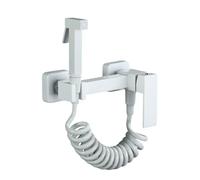 FQYEP Doccetta per Bidet A Parete Bianco Kit Miscelatore per Acqua Fredda E Calda per Bidet in Ottone,Sezione B