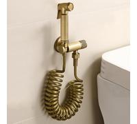 FQYEP Doccetta per Bidet Portatile Antiche Set Doccia Bidet per WC Ottone | Set Idroscopino per WC O Doccetta Igienica per Bidet A Parete G1/2 con Tubo Da 3 M Doccetta Bidet Solo Acqua Fredda,B