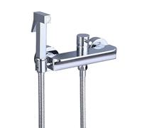 FQYEP Doccetta per Wc Bidet Doccetta Doccino per Bidet Acqua Calda E Fredda Idroscopino Wc,Cromo Placcato