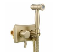 FQYEP Doccetta per Wc Bidet Doccino per Bidet Idroscopino per Wc Acqua Calda E Fredda 2 Funzione,Oro Spazzolato