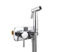 FQYEP Doccetta per Wc Bidet Kit Doccetta Esterno per Wc E Bidet Idroscopino Calda E Fredda,Cromo Placcato,Modalità Singola