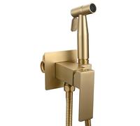 FQYEP Doccetta per Wc Set di Rubinetti da Incasso Idroscopino per Wc Acqua Calda E Fredda,Oro Spazzolato,Modalità Singola