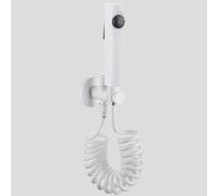 FQYEP Doccetta WC per Acqua Fredda Set Di Doccetta per Bidet Ottone | Idroscopino Portatile per WC G1/2 Montata A Parete Dual Mode con Tubo Adatto per La Pulizia Del Bagno,Bianco