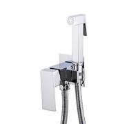 FQYEP Idroscopino per WC Acqua Calda E Fredda Kit Spruzzatore WC In Ottone Doccino Bidet Portatile Installazione A Filo Adatto per La Cura personale,Cromato