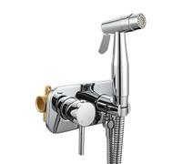 FQYEP Incorporato Kit Miscelatore per Bidet da Bagno Idroscopino per Wc Acqua Calda E Fredda,Cromo Placcato,Doppia Modalità