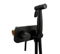 FQYEP Incorporato Kit Miscelatore per Bidet da Bagno Idroscopino per Wc Acqua Calda E Fredda,Nero,Modalità Singola