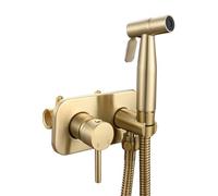 FQYEP Incorporato Kit Miscelatore per Bidet da Bagno Idroscopino per Wc Acqua Calda E Fredda,Oro Spazzolato,Modalità Singola