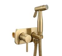 FQYEP Incorporato Kit Miscelatore per Bidet da Bagno Idroscopino per Wc Acqua Calda E Fredda,Oro Spazzolato,Doppia Modalità