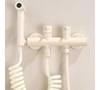 FQYEP Kit Bidet Portatile Bianco Latte Idroscopino per WC In Ottone A Parete Acqua Calda E Fredda Adatto per La Pulizia Della Toilette,Sciacquone personale