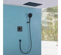 FQYEP Kit Colonna Doccia da Incasso 40×40 Cm Soffione Doccia Colonne Doccias A Parete Corpo in Ottone,Nero