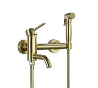 FQYEP Kit Doccetta Bidet Oro Spazzolato Soffione Doccia A Mano Spruzzatore Wc Idroscopino,Modello C.