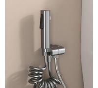FQYEP Kit Doccetta per Bidet Doccetta Portatile In Ottone Montato A Parete con Valvola Ad Angolo A Doppia Uscita Può Essere Collegato Alla Toilette Adatta per Il Bagno,Grigio Canna Di Fucile