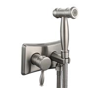 FQYEP Kit Doccetta per Bidet Portatile Miscelatore per Bidet Bagno 2 Funzione Acqua Calda E Fredda,Spazzolato