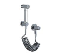 FQYEP Kit Doccetta per Bidet Wc Cromato Spruzzatore per Bidet Tenuto in Mano Ottone Acqua Fredda,Tubo A Molla C