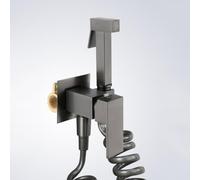 FQYEP Kit Idroscopino per WC A Parete Rubinetto Bidet Acqua Calda E Fredda In Ottone per Bagno/Igiene personale,Grigio Canna Di Fucile