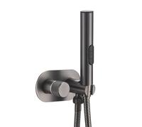 FQYEP Kit Idroscopino per WC,Kit Doccino per Bidet WC In Ottone Doccetta Bidet A Parete Maniglia Singola,Grigio Canna Di Fucile