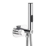 FQYEP Kit Idroscopino per WC,Kit Doccino per Bidet WC In Ottone Doccetta Bidet A Parete Maniglia Singola,Cromato