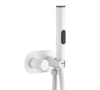 FQYEP Kit Idroscopino per WC,Kit Doccino per Bidet WC In Ottone Doccetta Bidet A Parete Maniglia Singola,Bianco