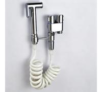 FQYEP Kit Idroscopino WC Ottone Montaggio A Parete Cromato | Uno Dentro Due Fuori Kit Doccino per Bidet WC Adatto per La Pulizia Dei Pannolini