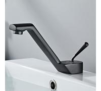 FQYEP Rubinetto Bagno in Ottone Rubinetto Lavabo Moderno Cenere Di Pistola | Altezza Beccuccio 170 MM Miscelatore Acqua Calda E Fredda Aeratore A Nido D'Ape Monocomando Adatto per Il Bagno
