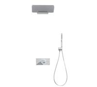 FQYEP Rubinetto da Doccia da Incasso con Termostato Sistema Doccia A Incasso Corpo in Ottone,Bianco