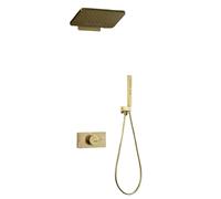 FQYEP Rubinetto da Doccia da Incasso con Termostato Sistema Doccia A Incasso Corpo in Ottone,Oro Spazzolato