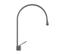 FQYEP Rubinetto Lavabo Alto in Ottone Cenere Di Pistola | Miscelatore Bagno Lavabo Acqua Calda E Fredda Girevole A 360° A Forma Di Goccia Creativa installazione Da Banco