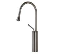 FQYEP Rubinetto Lavabo Da Bagno in Ottone Cenere di Pistola | Moderna Rotazione A 360° Tipo Creativo A Goccia Acqua Calda E Fredda Monoforo Maniglia Singola