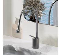 FQYEP Rubinetto per Lavabo A Forma Di Goccia D'Acqua Cenere Di Pistola | Altezza 35,8 CM Rubinetto Lavandino Bagno in Ottone Rotazione 360° Monocomando Acqua Calda E Fredda Monoforo