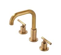 FQYEP Rubinetto per Lavabo Bagno 3 Fori Rubinetto Bagno Lavabo Ottone Antico Girevole 360°,Sette Personaggi A