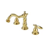 FQYEP Rubinetto per Lavabo Bagno 3 Fori Vintage Rubinetti Bagno Retrò Girevole A 360° in Ottone,Oro