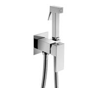 FQYEP Set Doccetta Igienica per Bidet Quadrata Idroscopino per Wc Miscelatore Acqua Calda E Fredda,Cromato