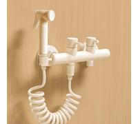 FQYEP Set Doccino Bidet Doccia Portatile Bianco Latte Acqua Calda E Fredda Montaggio A Parete Ottone Idroscopino per WC Adatto per Il Bagno