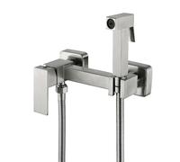 FQYEP Spruzzatore per Bidet Portatile Kit A Parete Acciaio Inossidabile Idroscopino Wc Acqua Calda E Fredda,Spazzolato