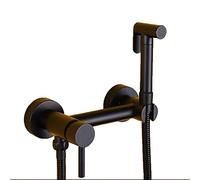 FQYEP Spruzzatore Per Bidet,Spruzzatore Acqua Per Bidet,Doccetta Per Wc Con Miscelatore,Spruzzatore Per Bidet Tenuto In Mano,Ottone,Ceramica,Spruzzatore Bidet Per Wc,Nero