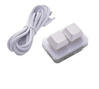 FQzsbWbbt Tastiera meccanica personalizzata Macro programmabile USB RGB 24 16 12 9 8 4 3 2 Copia e incolla tastiera da gioco fai da te Macropad(2 Keys White)