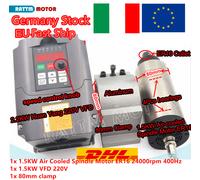 『FR&EU』1.5KW ER16 Air cooled spindle motor vfd clamp cnc kit 220V 400hz inverter