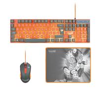 FR-TEC Set de Teclado, Raton y Alfombrilla Dragon Ball Super - Teclado de Membrana Iluminado - Colores e Iluminacion Emblematic