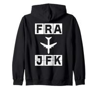 fra a JFK Aereo Route Francoforte New York Felpa con Cappuccio