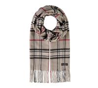FRAAS Cashmink® Scarf with FRAAS Plaid Camel Grey