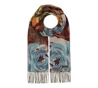FRAAS sciarpa Cashmink Scarf With Romantic Floral Design True Blue