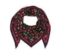 FRAAS Sciarpa triangolare da donna, stampa ciliegia, 100% seta, 96 x 146 cm, Nero , Taglia unica