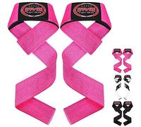 Frabi Wrist Straps Weight Lifting Wrist Straps Gym Wrist Support Powerlifting Wrist Strap Wrist Wrap Crossfit lifting wraps (Pink)